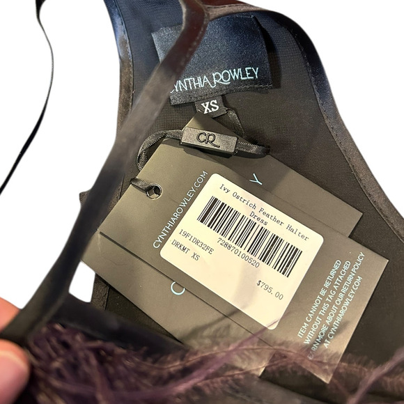 NWT Cynthia Rowley Ivy Ombre Ostrich Feather Multicolor Mini Dress XS $795 - Picture 8 of 10